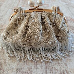 Elegant Pearl Beaded Clutch